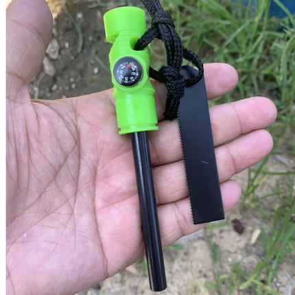 Outdoor compass Waterproof Ignition Stick Magnesium Strip Scraper Camping Survival Ignition Stone Portable Fire Starting Device