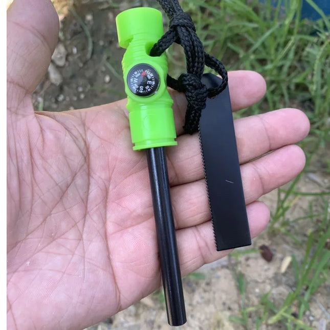 Outdoor compass Waterproof Ignition Stick Magnesium Strip Scraper Camping Survival Ignition Stone Portable Fire Starting Device