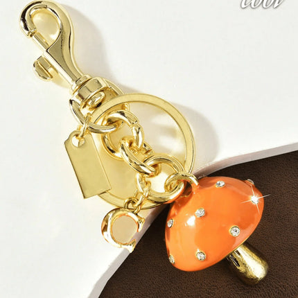 Cute Zinc Alloy Mushroom Keychain Pendant Charm For Bag Car Keys Decoration Gift
