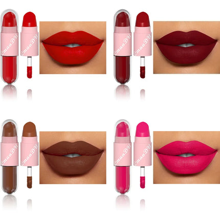 Halloween Lip Gloss Set, 3-Piece Non-Stick Shiny Lipstick, Glittery Purple and Black Lip Colors, Long-Lasting, Non-Transfer