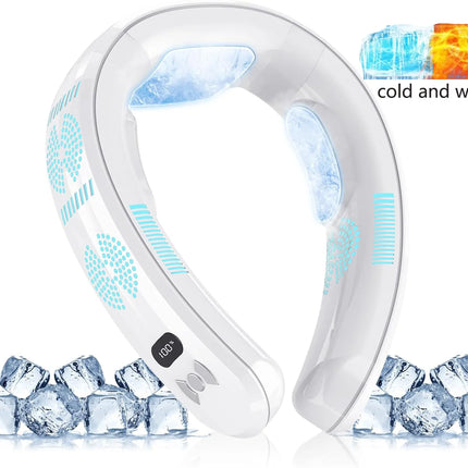 2026 New Upgrade Semiconductor Refrigeration Neck Fan Intelligent Digital Display Cold And Hot Dual-purpose Bladeless Fan