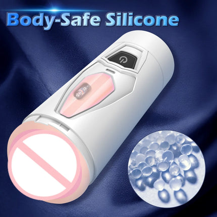 Automatic Male Mastubator Cup Double Headed Penis Blowjob Vibration Channels Realistic Vaginia Pocket Pussy Sex Toys for Man