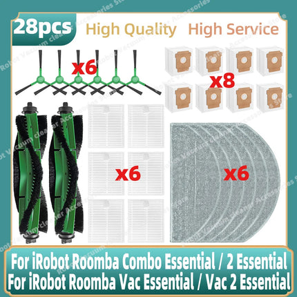 Compatible For iRobot Roomba 105 Combo, Roomba Combo Essential / 2 Essential  Main Side Brush Hepa Filter Mop Dust Bag Parts