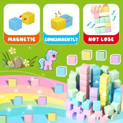 Magnetic Blocks for Kids, Big Size Magnetic Cube Sensory Gift, Preschool Educational Building Blocks Set, Perfect Holiday Gifts