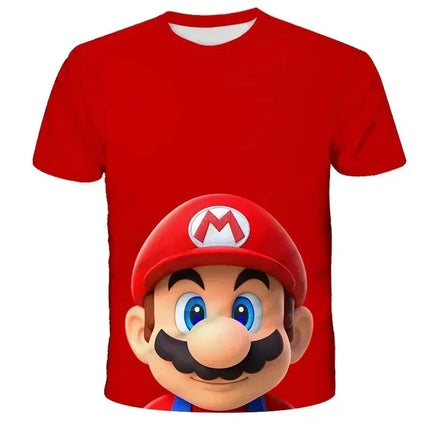 2026 New Anime Super Mario T Shirt Summer Fashion Casual T-shirt Boy Girl Unisex Children's Clothing T Shirt Ventilate Tops