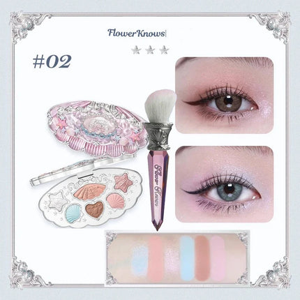 Little Angel Flower Knows Eyeshadow Palette Eye Glitter Make Up Palette Long Lasting 9 Color Eye Shadow For Girl And Women
