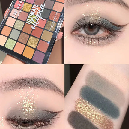 DIKALU 40 Color Eyeshadow Palette Utopia Queen Earth Pearl Matte Glossy Multi-Color Palette