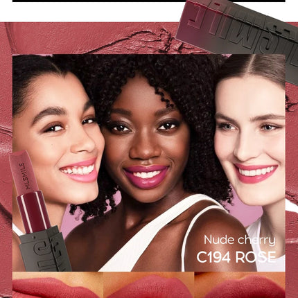 3-Piece Embossed Matte Lipstick Set, Long-Lasting and Hydrating, Easy Application for a Natural Look, Smooth Velvet Matte Finish