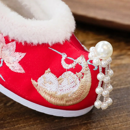 Chasing Moon Hot Sale Of The Season New Style Ming Dynasty Hanfu Shoes National Style Upturned Head Cotton Shoes Ancient Wedding