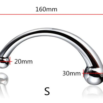 Double Ended Anal Hook Butt Plug Stainless Steel G Spot Wand Prostate Massage Stick Vagina Stimulator Sex Toys for Men Women 18+