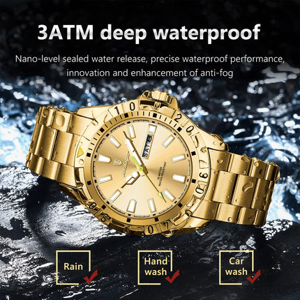 POEDAGAR Business Man Watch Waterproof Luminous Date Week Men Watch Sports Male Wristwatch Stainless Steel Men's Quartz Watches