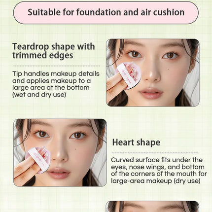 GECOMO 8 PCS Peach Powder puff Series Super Soft Wet And Dry Dual-use Skin-friendly Makeup Sponge