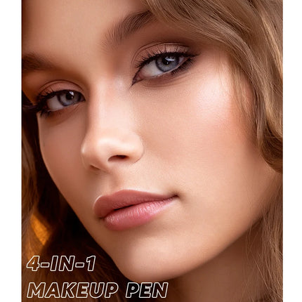 Beauty GlazedMulti-Function Beauty Glazed 4-in-1 Makeup Pen Waterproof Cosmetic Pencil for Eyeliner Brow Lip Highlighter