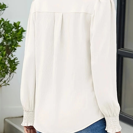 White Women's plus size shirt summer chic elegant shirt casual women's fashionable shirt White