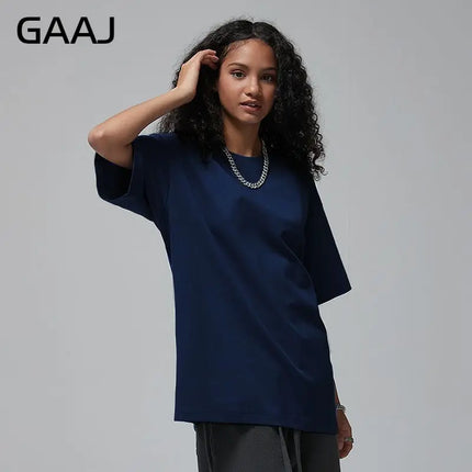 100% Cotton T shirt Women,Short Sleeve Plain Tops,Solid Oversized Hip Hop Tee Shirts,Quality Clothing Heavy Weigh 8.8oz 250gsm