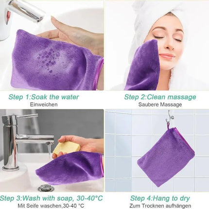 1Pc Colorful Makeup Remover Cleansing Gloves Reusable Soft Microfiber Face Care Towel Beauty Facial Cleansing Cloth Skin Care