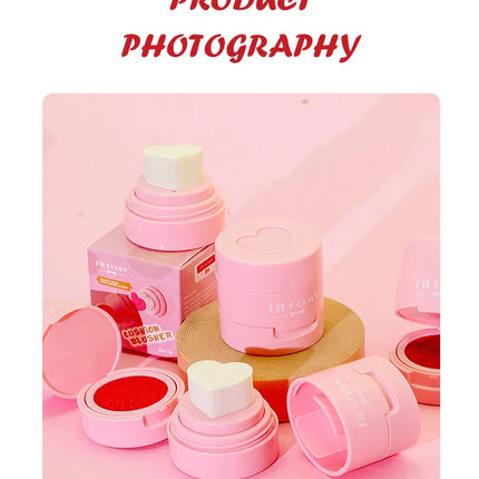 Heart-shaped cushion stamp blush for Vibrant Brightening Makeup Enhances Skin Tone Great Valentine's Present for Women and Girls
