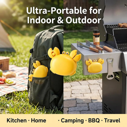 4-in-1 Crab Multifunctional Bottle Opener, Magnetic Fridge Magnet Kitchen Gadget with Scissors & Box Cutter, Creative Tool