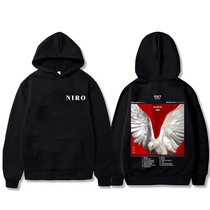 Rapper Niro OX7 Album Graphic hoodie Men Women Hip Hop Fashion Pop Music sweatshirt Male Casual Cotton Vintage pullover hoodies