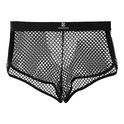 Sexy Fishnet Boxer Shorts for Men See through Transparent Underwear Panties Comfortable Nightwear Boxershorts Underpants