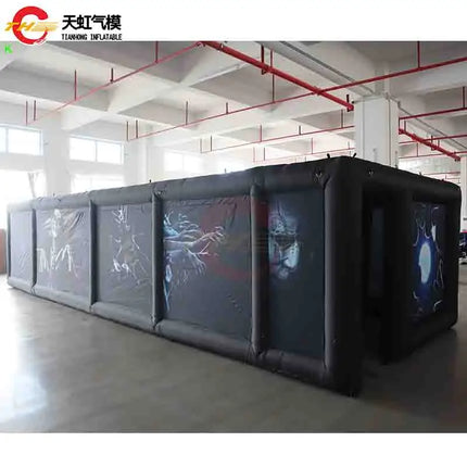 9x4m T Shaped Inflatable Maze Zombie Themed Halloween Haunted House Sport Game