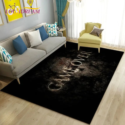 3D Cartoon Gamer Game Over Area Rug Large,Carpet Rug for Living Room Bedroom Sofa Doormat Decoration,Kid Play Non-slip Floor Mat