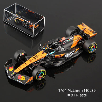 Bburago 1:64 2025 F1 With Dust Cover Alloy Car Model Formula Racing Die Cast Toy SF25 RB21 W16 MCL39