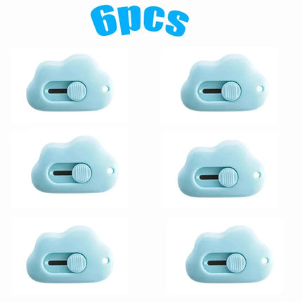 1/2/3/6PCS Cute Rabbit Cloud Color Mini Portable Utility Knife Paper Cutter Cutting Razor Blade Office Stationery Supplies