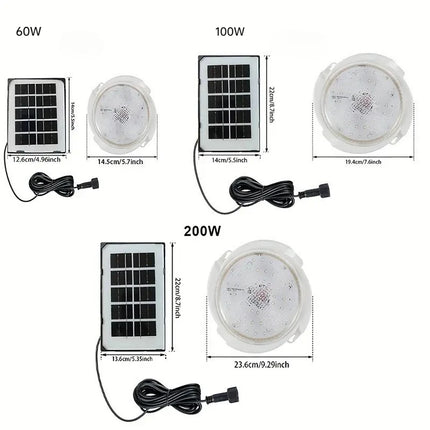 LED Solar Ceiling Light 3 Color Waterproof Solar Lamp With Remote Control Indoor Home Top Ceiling Lights Outdoor Garden Lighting