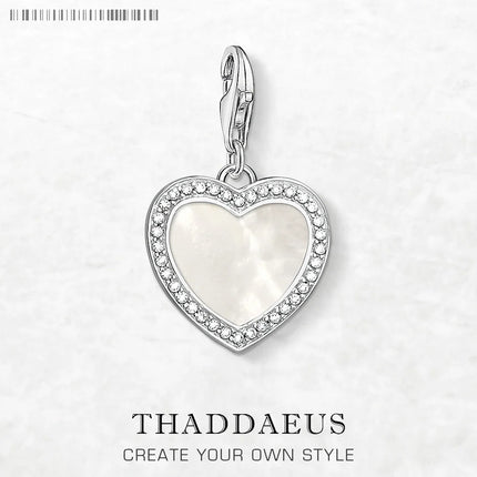 Dangle Charm Pendant Heart with Shell Women Summer Brand New Romantic 925 Sterling Silver Love Gift