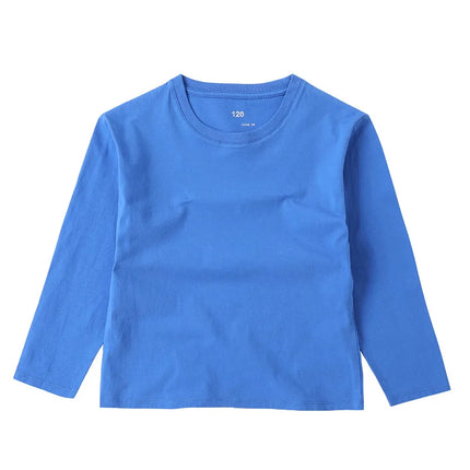 Long Sleeve T-shirt Cotton Solid Boys Girls Active T-shirts Tops Undershirts Children Basic Tee 1-16 Years