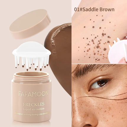 Gold Brown Natural Freckles Stamp Air Cushion Kit Simulation Fake Spot Freckle Liquid Powder Waterproof Long Lasting Makeup