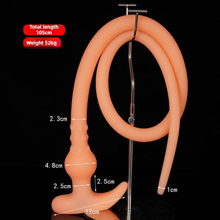 105CM Long Anal Plug Wearable Silicone Buttplug Hollow Anus Vagina Cleaner Dilator Sex Toys For Women Men Gay Prostate Massager