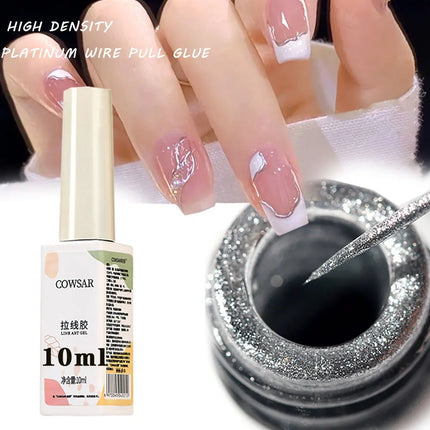 10ml White Nail Liner Gel Polish 3D French Tips Swirls Gel Nail Polish Manicure Soak Off UV Nail Liner Polish with Thin Brush R4