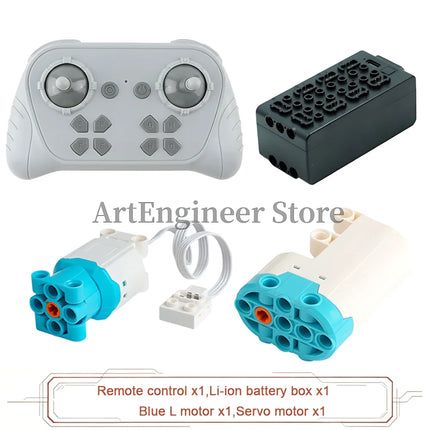 Blue Upgraded Motor M/L/XL Power Functions Building Blocks Programmable 8 Way APP Remote Control For Technical Car Modify