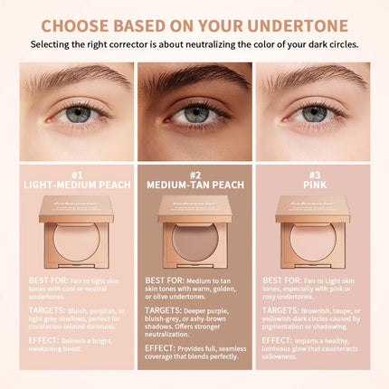 Lakerain Under-eye Color Correcting Concealer Covers Dark Circles Neutralizes Skin Moisturizing Natural-looking Concealer Cream
