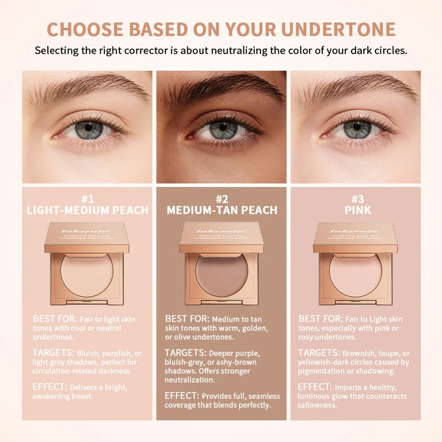 Lakerain Under-eye Color Correcting Concealer Covers Dark Circles Neutralizes Skin Moisturizing Natural-looking Concealer Cream