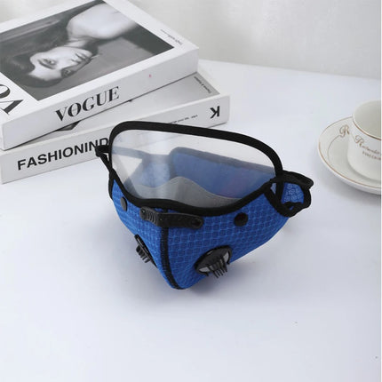 Men's Cycle-Ready Face Mask with Active Carbon Filters and Dust Goggles