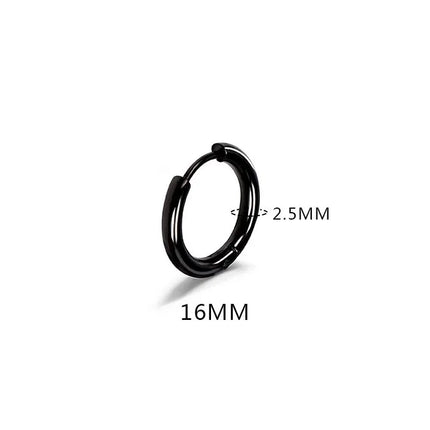 LATS 2024 New Simple Stainless Steel Small Hoop Earrings for Women Men 8mm To 20mm Round Cartilage Ear Piercing Fashion Jewelry
