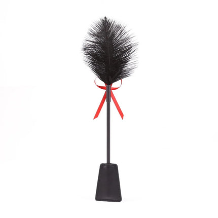 SM Flirt Tickle Erotic Feather with Fetish Punish Leather Spank Whip for Men Women Sex Blindfolded Stimulation Teasing Stick Toy
