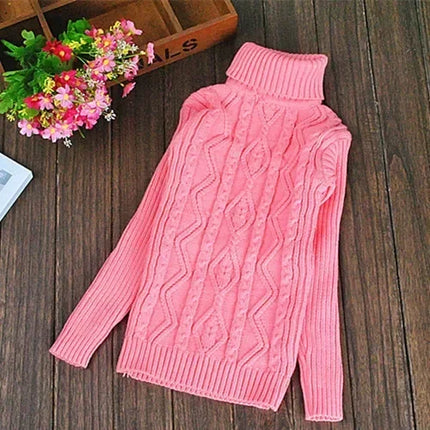 Kids' Turtleneck Sweater & Fleece Pullover Korean Winter Warm Base Layer for Boys and Girls Cozy Fashion Top