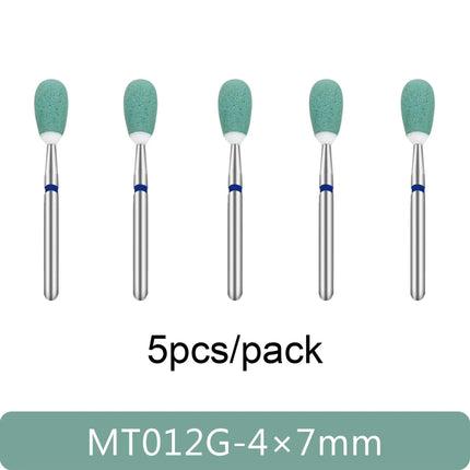 5pcs Dental Polisher Ceramic Diamond Grinding Head Stone Zirconia Ceramics Emax Crowns Grinder Quick Polishing Burs