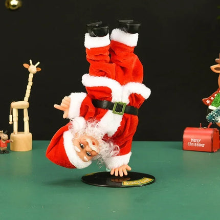 Single Handed Inverted Rotation Santa Claus Music Street Dance Santa Claus Toy Stunt Electric Christmas Toys Christmas Gift
