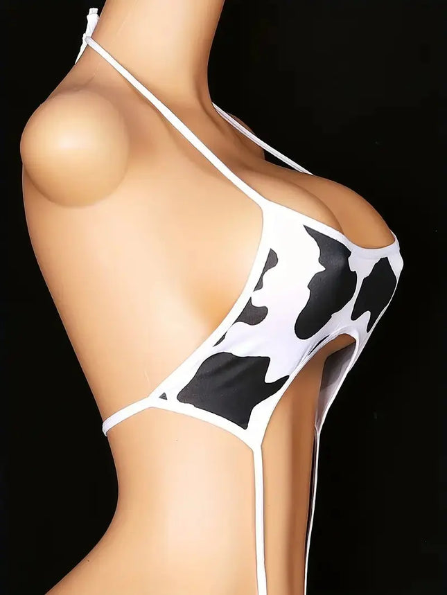 Erotic lingerie for women, anime cute polka dot little cow swimsuit, split bikini uniform, tempting lingerie sets, sexy costumes
