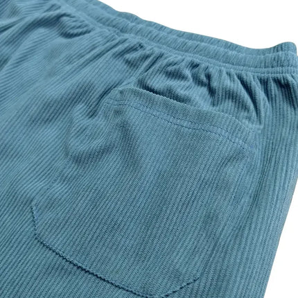 2025 Autumn Winter Men's Casual Pants Striped Corduroy Loose Fashion Cargo Straight Pants Fitness Sports Hip Hop Pants