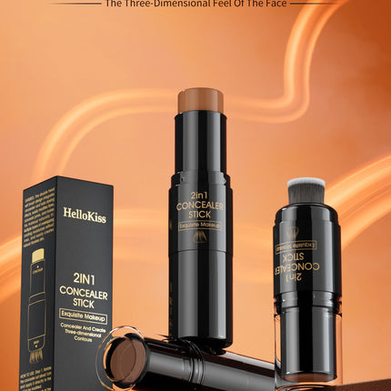 Double-head Face Bronzer Contour Stick Cream Makeup Light Dark Shadow Lasting Concealer Facial Brighten Contouring With Brush