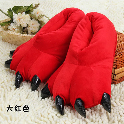 Blue Stitch Animal Paw Slippers For Boy Girl Unisex Kids Monster Claw Slippers Cartoon Soft Plush Warm Home Slippers Child Shoes