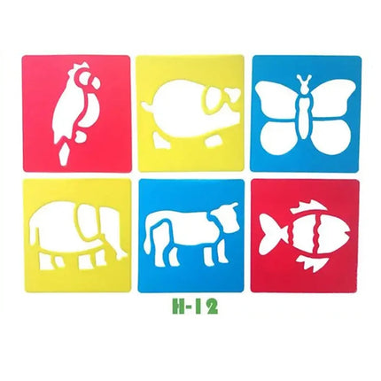 6PCS/Set Drawing Stencils for Kids Washable Reusable  Learning Themed Primary Shape Template for Kid Toddlers Preschool TMZ
