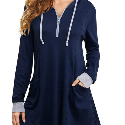 Autumn Loose-fit Hooded Color Blocking Long Sleeve Women's T-shirt Pullover Autumn Collection Casual Fashion Top