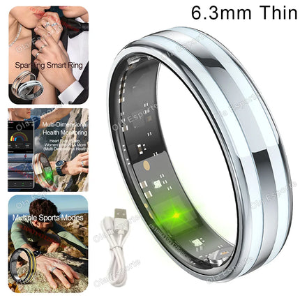 2026 New Smart Ring Temperature Heart Rate Sleep Monitoring Motion-Sensing Game IP68 Waterproof Men Women SmartRing Holiday Gift